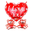Balon Foliowy Czerwone Serce Na Walentynki Z Misiami I Love You 43x48 cm