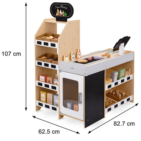 Drewniany Warzywniak Duży Stragan XXL Z Kasą + Akcesoria Dla Dzieci