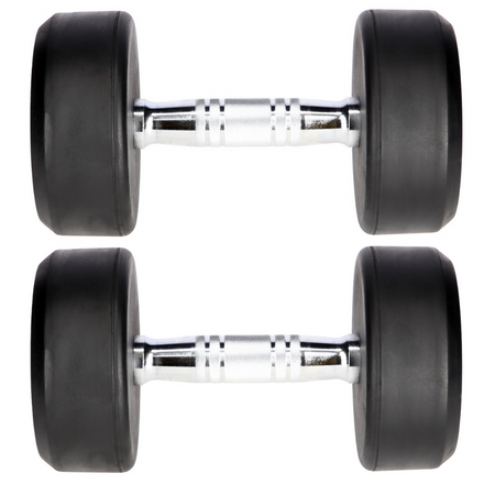 HMS Zestaw Hantle Ciężarki Gumowane Do Ćwiczeń Treningu Siłowego 2x10 kg