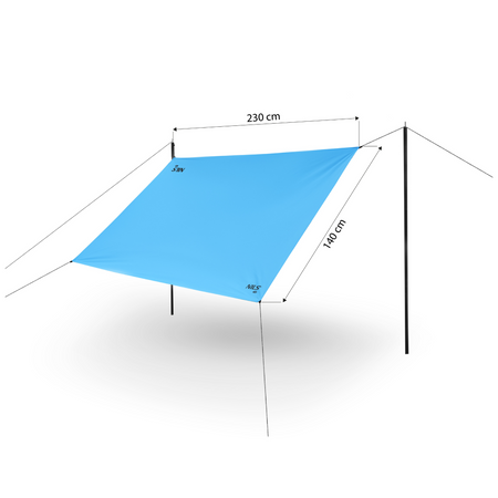 Tarp Płachta Biwakowa Wodoodporna Turystyczna 230x140 cm Przeciwsłoneczna