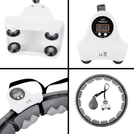 Hula Hop Magnetyczny Z Wypustkami Obciążnikiem I Licznikiem + Pas Wyszczuplający HMS