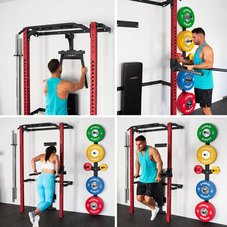 Wielofunkcyjna Klatka Treningowa Domowa Siłownia + Składana Ławka HMS