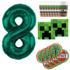 Kubeczki 8 szt + Talerzyki 8 szt + Serwetki Minecraft + Balon Cyfra 8 85 cm