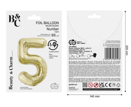 Balony Foliowe Dekoracja Na 50 Urodziny Rocznice Szampańskie 85 cm GODAN