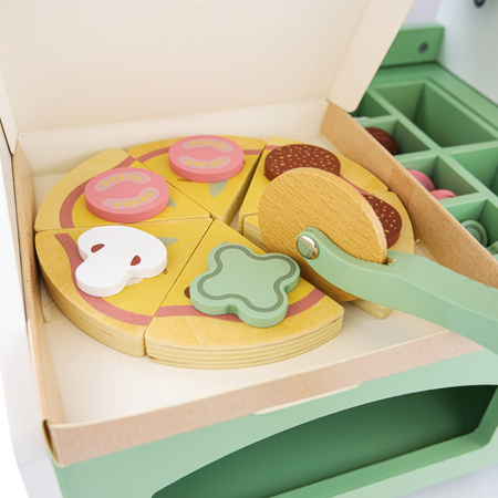 MERKAN Drewniany Zestaw Do Pieczenia Pizzy Zabawka Edukacyjna Dla Dzieci