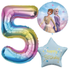 Balony Foliowe Na 5 Urodziny Dla Dziecka Kraina Lodu + Gwiazda + Cyfra 85cm