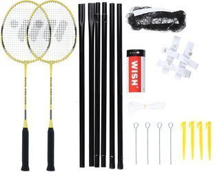 WISH Zestaw 2 Rakiet Siatka Lotki Do Gry W Badmintona