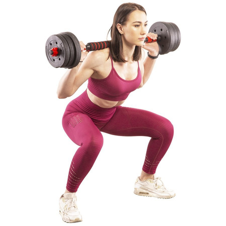 Zestaw Hantle Regulowane Ze Sztangą Do Ćwiczeń Treningu Siłowego 2x20 kg