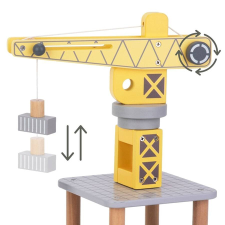 Dźwig Portowy Ruchomy Z Magnetyczną Wciągarką Zabawka Edukacyjna Dla Dzieci