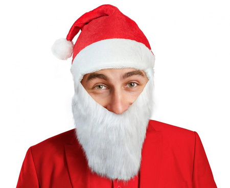 Czapka Świętego Mikołaja Z Brodą Przebranie Kostium Gwiazdora Na Święta