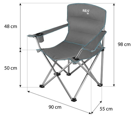 NILS Krzesło Wędkarskie Ogrodowe Turystyczne Kempingowe Składane
