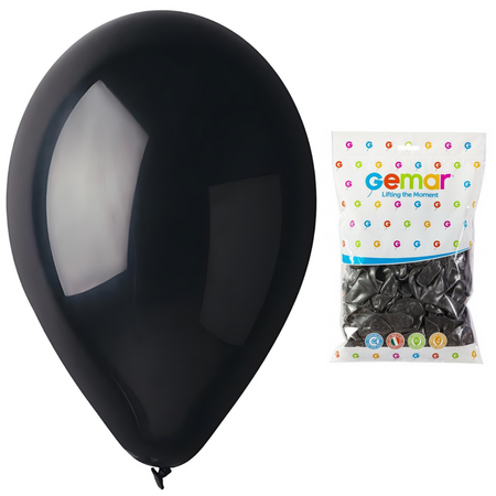 Balony Lateksowe Klasyczne Metaliczne Czarne Na Urodziny 10" - 100 szt.