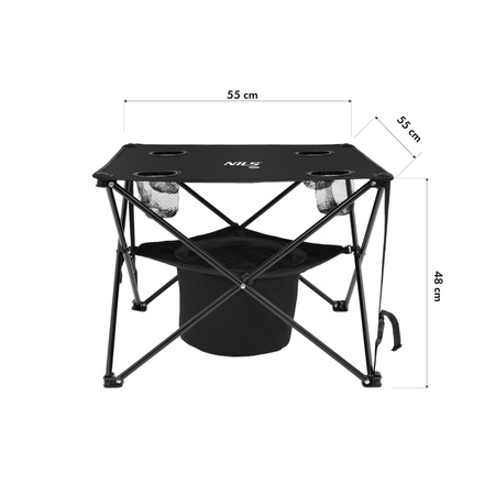 Stolik + 2 Krzesła Zestaw Turystyczne Kempingowy Na Plażę Piknik NILS