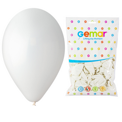 GEMAR Białe Klasyczne Pastelowe Balony Makaroniki 30 cm - 100 szt.