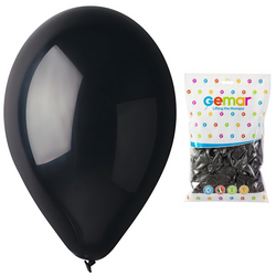 GEMAR Czarne Klasyczne Metaliczne Balony Makaroniki 26 cm - 100 szt.