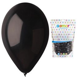 GEMAR Czarne Klasyczne Pastelowe Balony Makaroniki 33 cm - 50 szt.