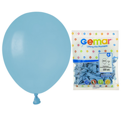 GEMAR Jasnoniebieskie Klasyczne Pastelowe Balony Makaroniki 13 cm - 100 szt.