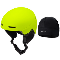 METEOR Kask Narciarski Snowboardowy Zimowy Regulowany Wentylowany + Czapka