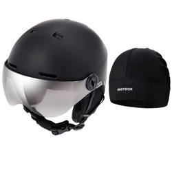 METEOR Kask Zimowy Narciarski Snowboardowy Regulowany Wentylowany + Czapka