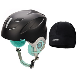 METEOR Kask Zimowy Narciarski Snowboardowy Regulowany Wentylowany + Czapka