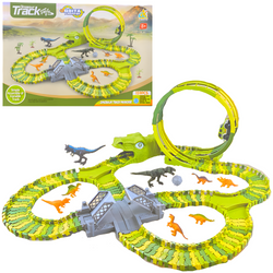 Tor Wyścigowy Samochodowy Dinozaury 159 Elementów Dla Dzieci