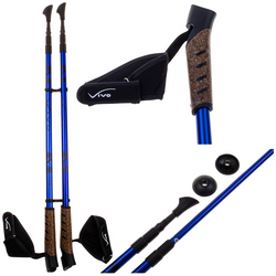 VIVO Rekreacyjne Kijki Kije Nordic Walking Regulowane 67-135 cm