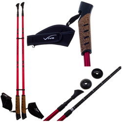 VIVO Rekreacyjne Kijki Kije Nordic Walking Regulowane 82-135 cm