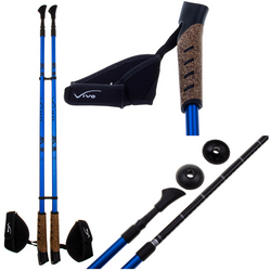 VIVO Rekreacyjne Kijki Kije Nordic Walking Regulowane 82-135 cm