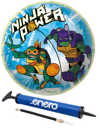 Zestaw Piłka Gumowa Dla Dzieci 140 mm Żółwie Ninja BioBall + Pompka Do Piłek