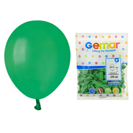 GEMAR Ciemnozielone Klasyczne Pastelowe Balony Dekoracyjne 13 cm - 100 szt