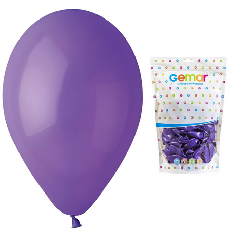 GEMAR Fioletowe Klasyczne Pastelowe Balony Makaroniki 33 cm - 50 szt.