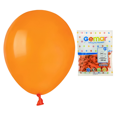 GEMAR Pomarańczowe Klasyczne Pastelowe Balony Dekoracyjne 13 cm - 100 szt