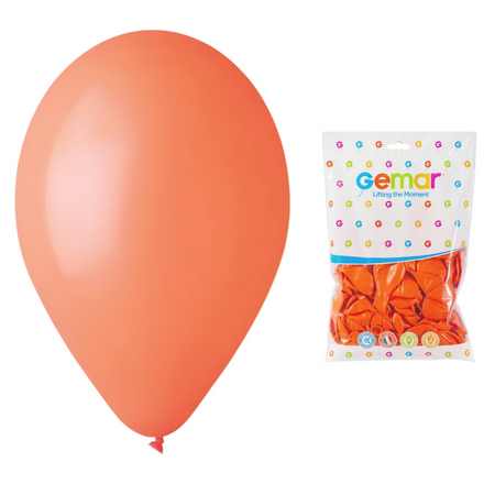 GEMAR Pomarańczowe Klasyczne Pastelowe Balony Makaroniki 26 cm - 100 szt.