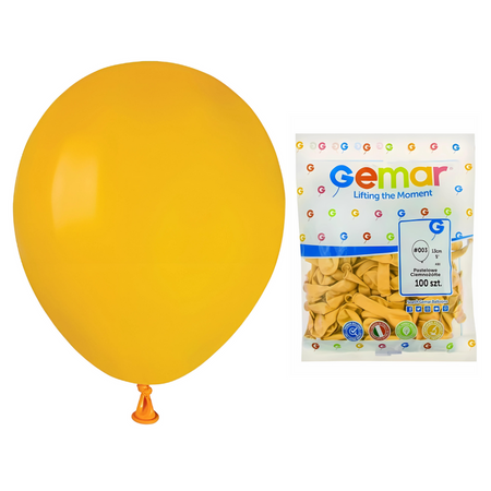 GEMAR Żółte Klasyczne Pastelowe Balony Dekoracyjne 13 cm - 100 szt