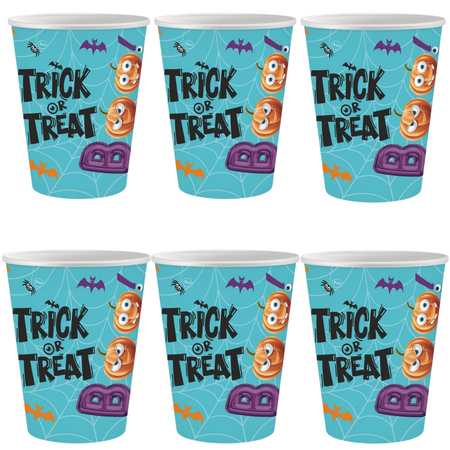 GODAN Papierowe Kubeczki Trick Or Treat Dekoracja Na Halloween 250 ml - 6 szt. 