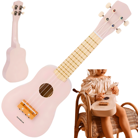 MAMABRUM Drewniana Gitara UKULELE Dla Dziecka 4 Struny	