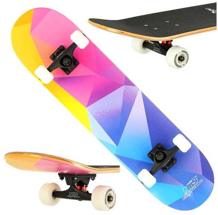 NILS Deskorolka Klasyczna Drewniana Profilowana Skateboard ABEC-7