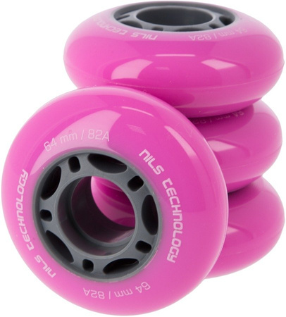 NILS Komplet 4x Kółka Do Rolek Kauczukowe 64 mm