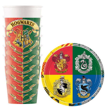 PROCOS Talerzyki Papierowe Na Przyjęcie 23 cm + Kubeczki 200 ml Harry Potter