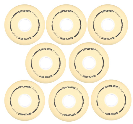 SPOKEY Zestaw 8x Kółka Do Rolek Łyżworolek 82A 76 mm Bez Łożysk