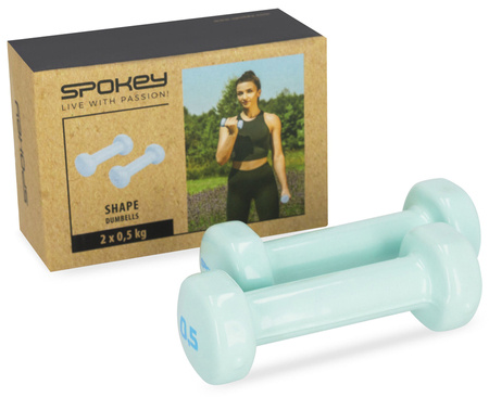 SPOKEY Zestaw Hantle Winylowe Ciężarki Do Ćwiczeń Fitness Treningu 2x0,5 kg