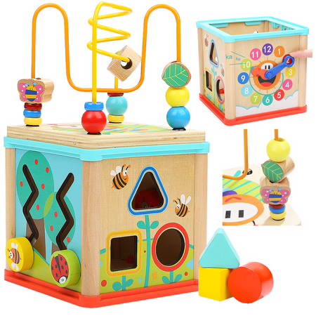 TOP BRIGHT 4w1 Drewniana Kostka Edukacyjna Sorter