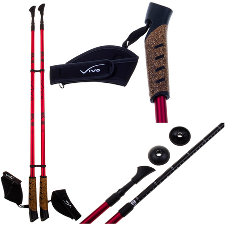 VIVO Rekreacyjne Kijki Kije Nordic Walking Regulowane 82-135 cm