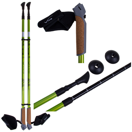 VIVO Rekreacyjne Kijki Kije Nordic Walking Regulowane 82-135 cm